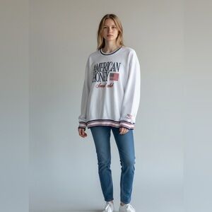 Simply Southern Patriotic American Themed Cozy Oversized Crewneck Sweatshirt